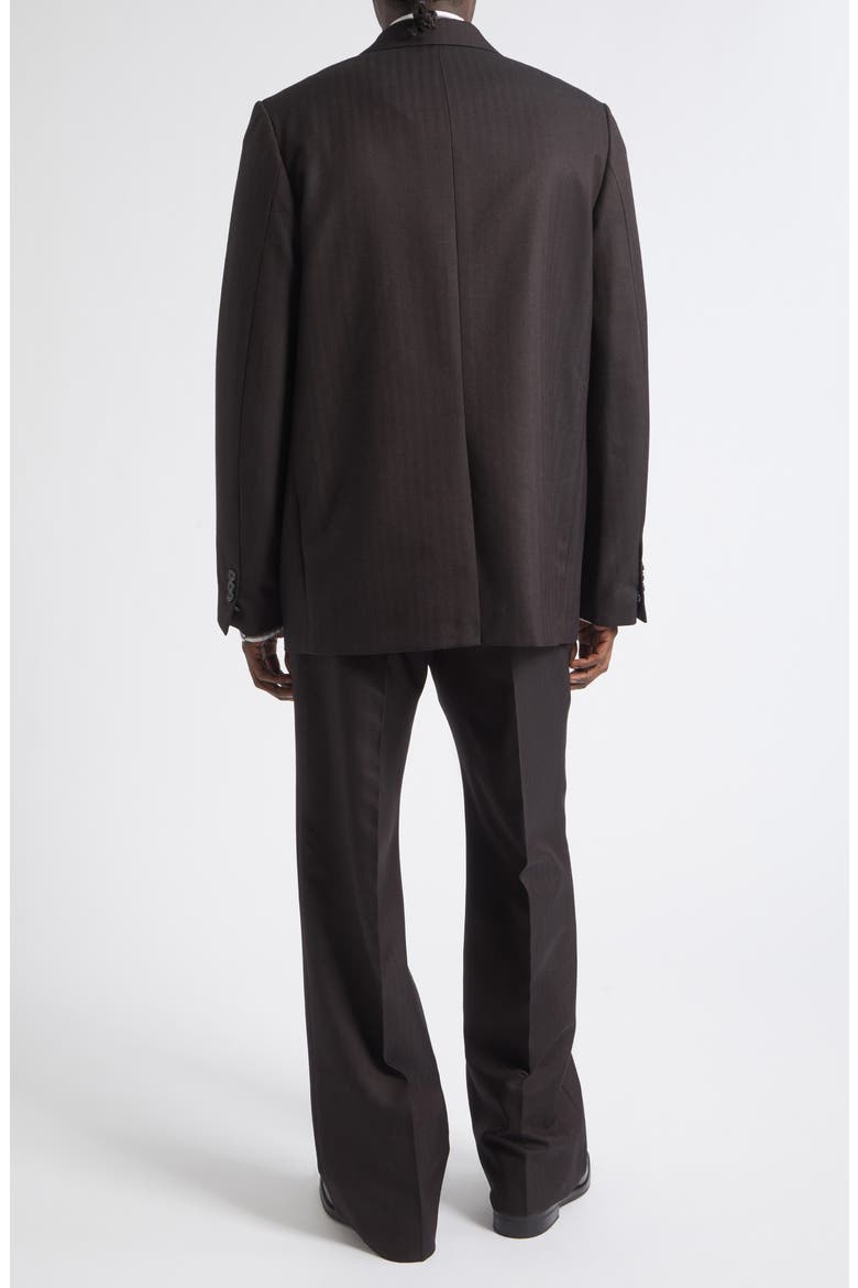 Kiel Tonal Stripe Wool Suit, Alternate, color, DARK BROWN