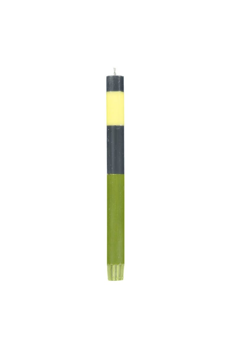 Abstract Striped Dinner Candles - Set of 4, Alternate, color, Olive, Indigo, Jasmine