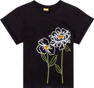 Agua Bendita Kids' Dave 2 Chroma Floral Embroidered Cotton Graphic T-Shirt