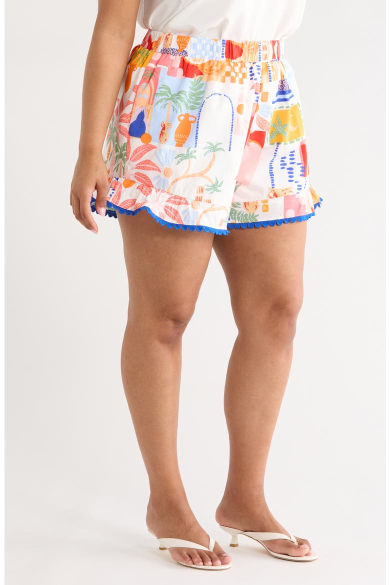 Petroli Town Ruffle Shorts, Alternate, color, ORG-PNK-WHT