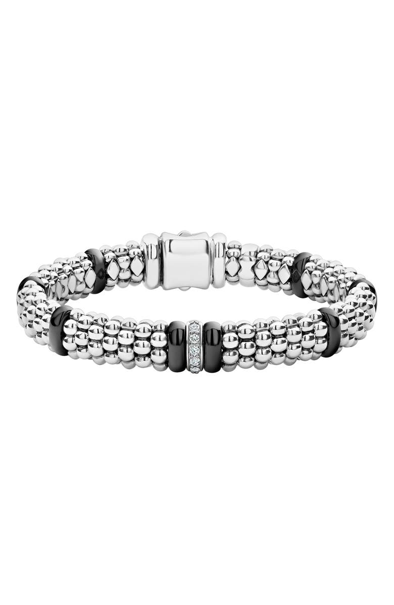 LAGOS Black Caviar Diamond One-Link Bracelet, Main, color, Black