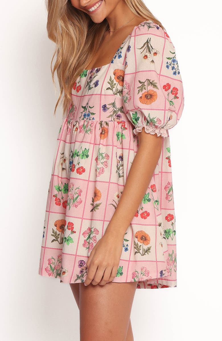 Petal & Pup Floretta Puff Sleeve Cotton Romper, Alternate, color, Flora Tile