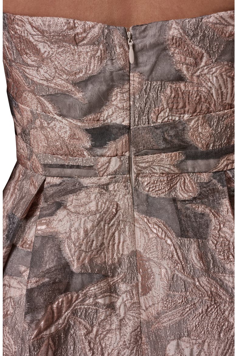 Metallic Floral Jacquard Gown, Alternate, color, SNOW PETAL