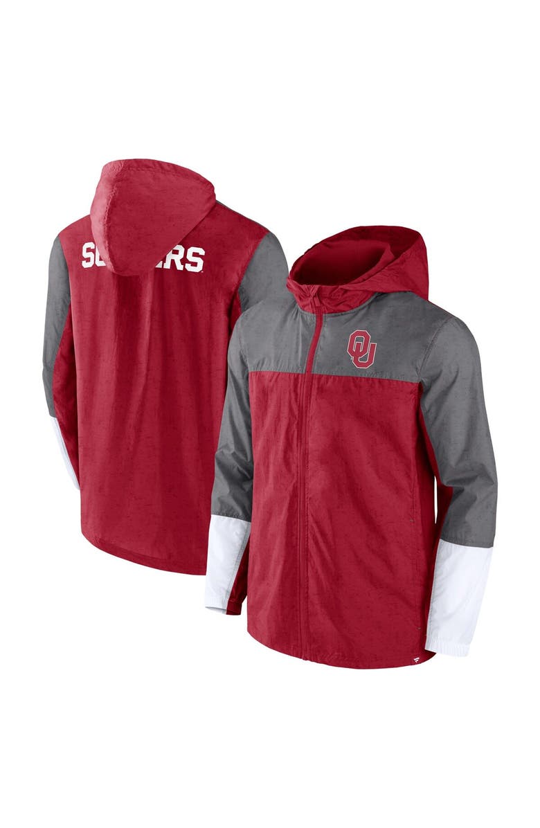 FANATICS Men's Fanatics Branded Crimson/Gray Oklahoma Sooners Game Day Ready Full-Zip Jacket, Main, color, Crimson