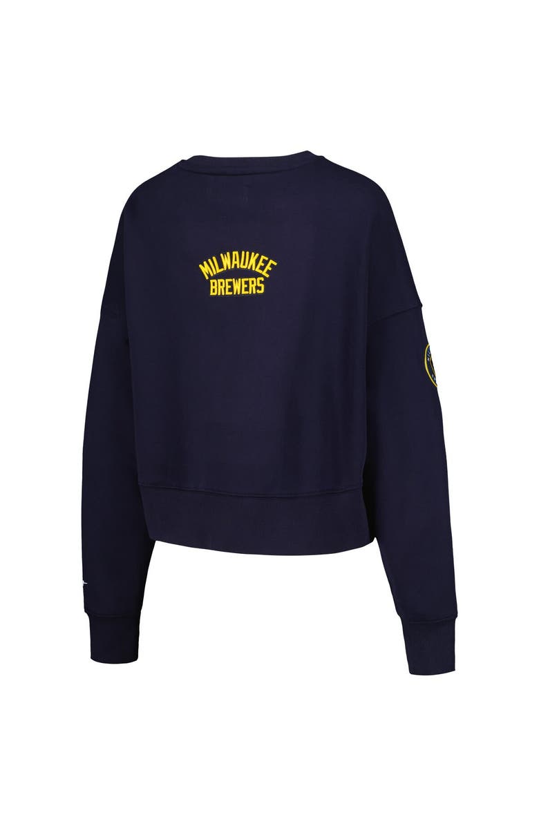 PRO STANDARD Women's Pro Standard Navy Milwaukee Brewers Painted Sky Pullover Sweatshirt, Alternate, color, 