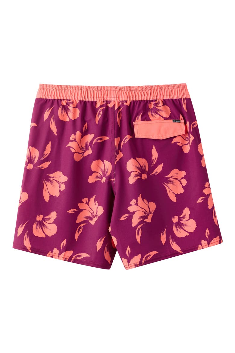 Kids' Hermosa Swim Trunks, Alternate, color, RASPBERRY