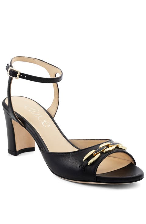 Tessa Sandal Leather Block Heel