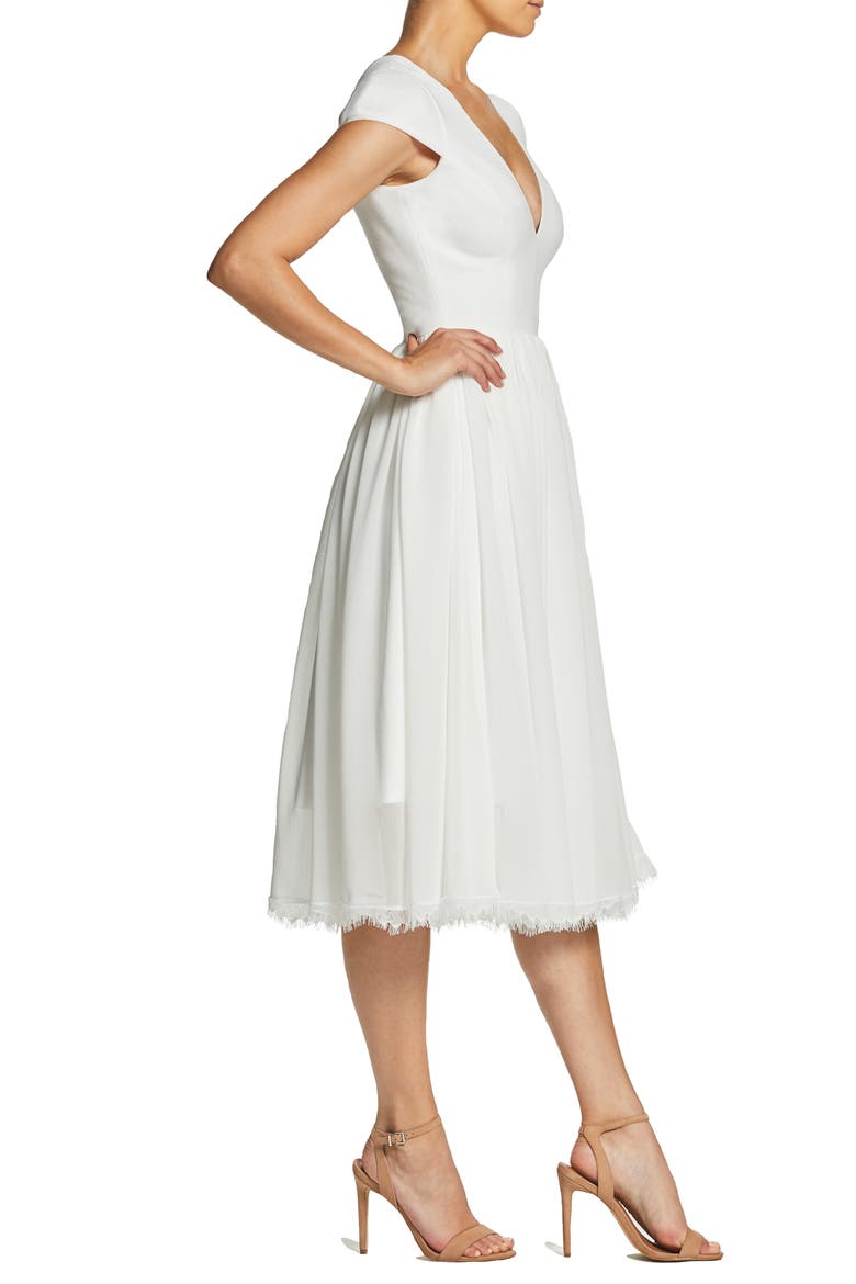 Corey Chiffon Fit & Flare Cocktail Dress, Alternate, color, OFF WHITE