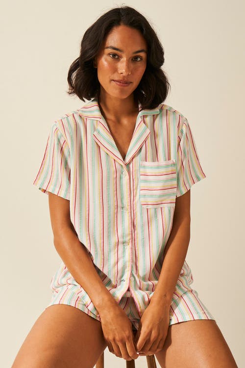 Stripe & Stare Seersucker Short Sleeve Pj Top