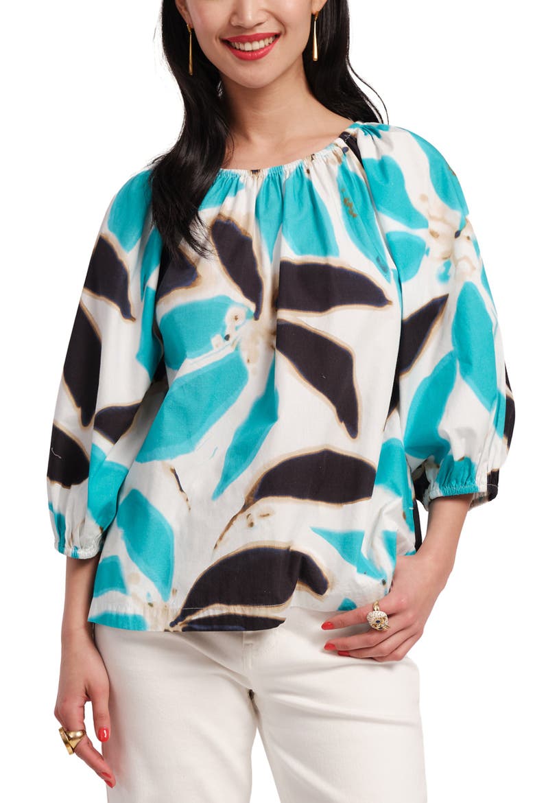 Bliss Top Banana Leaf, Main, color, Blue/Multi