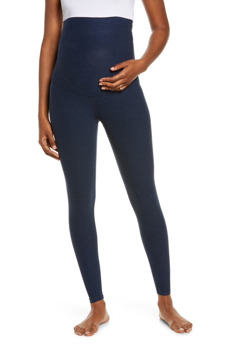 Empire Waist Maternity Leggings, Main, color, NOCTURNAL NAVY