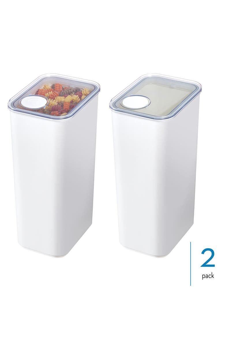iDesign Extra Large Canister with Removable Pour Cap - Set of 2 - White, Alternate, color, White