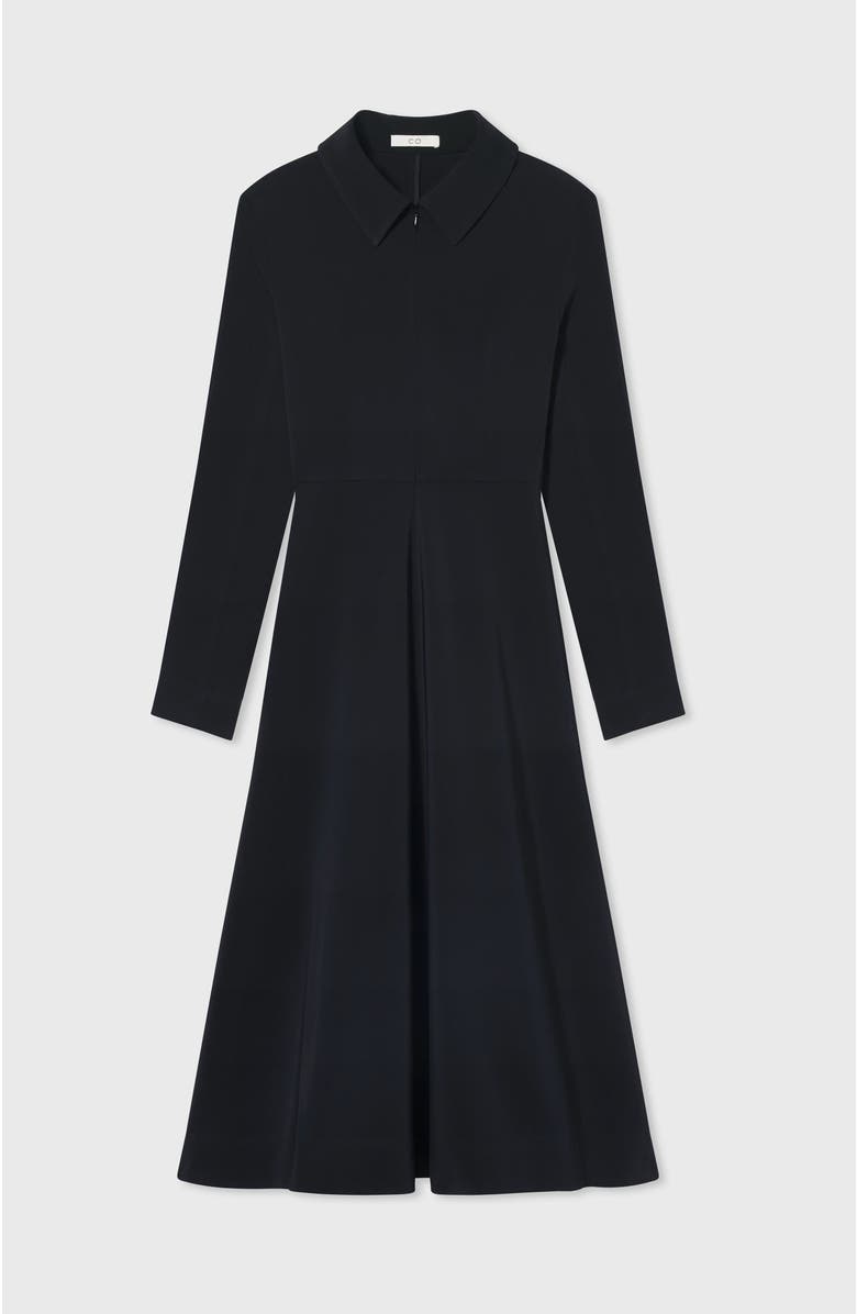 CO Long Sleeve Shirt Dress in Crepe, Alternate, color, 