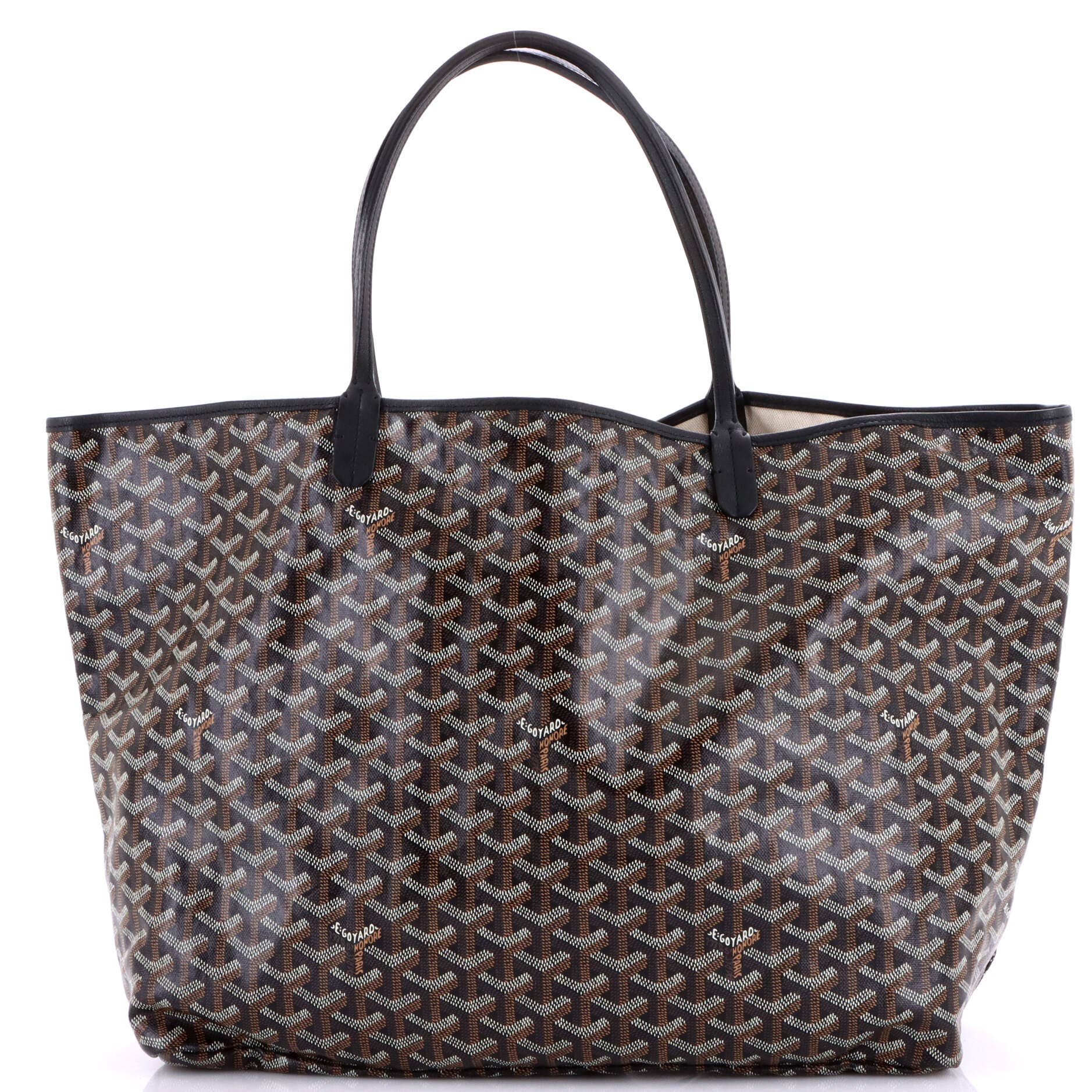 Pre-Owned Goyard Saint Louis Tote Coated Canvas GM, Main, color, Black