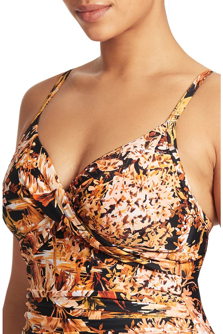 Twist Front DD- & E-Cup Underwire One-Piece Swimsuit, Alternate, color, BLACK