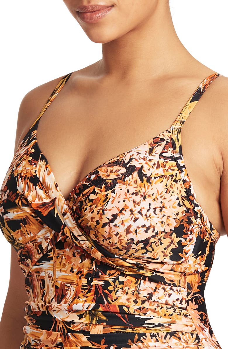 Sea Level Twist Front DD- & E-Cup Underwire One-Piece Swimsuit, Alternate, color,