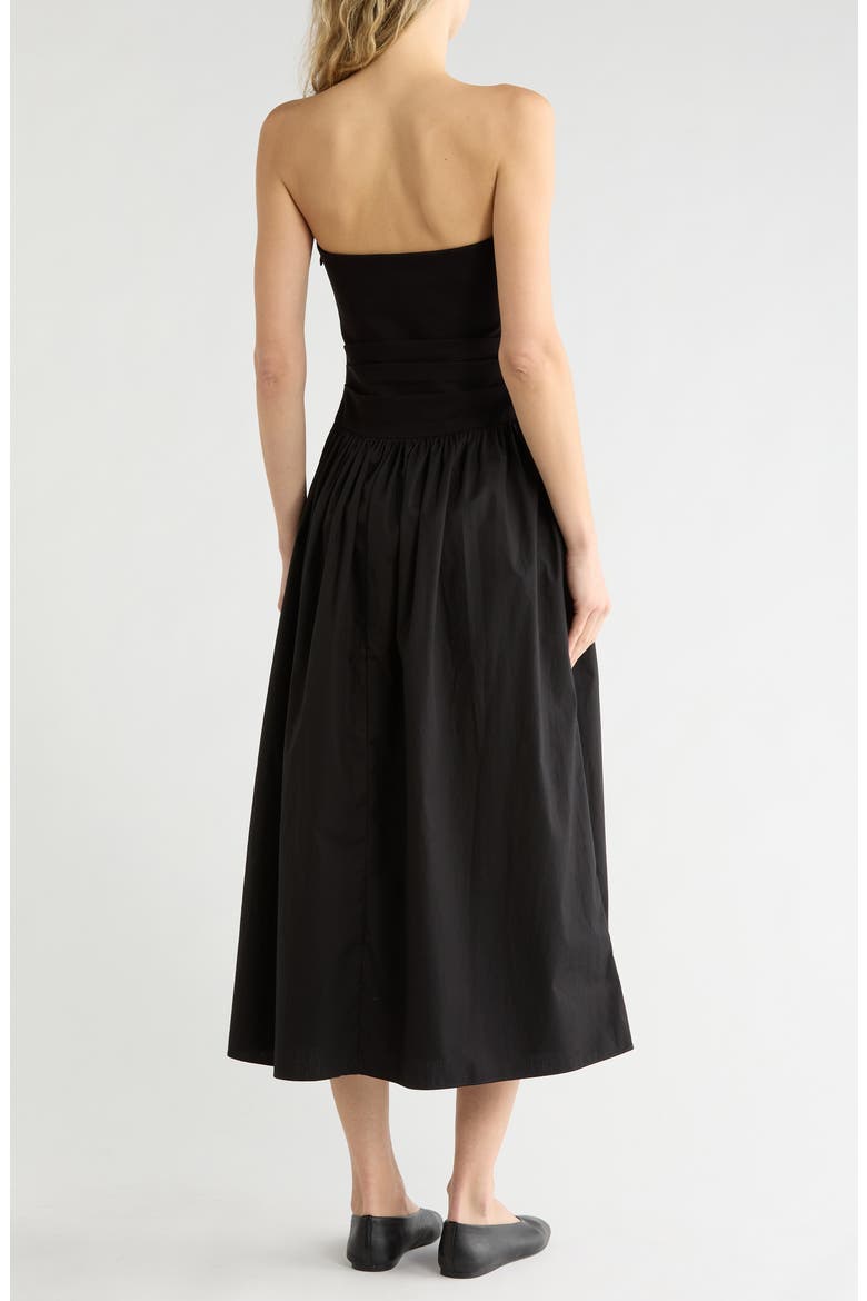 Claudia Strapless Ponte Dress, Alternate, color, BLACK