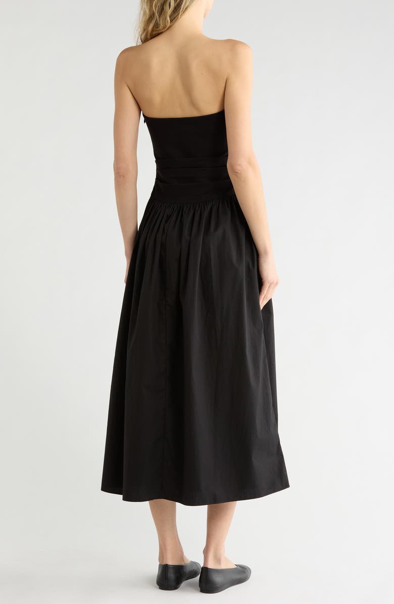 rag & bone Claudia Strapless Ponte Dress, Alternate, color, Black