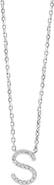 EFFY Sterling Silver Diamond 'S' Initial Pendant Necklace