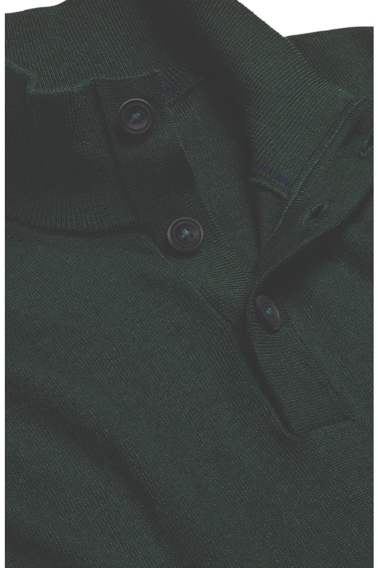 Pure Merino Button Neck Sweater, Alternate, color, Navy
