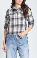 APNY Check Cropped Jacket with Elbow Sleeves