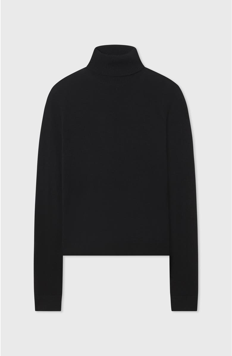 CO Slim Turtleneck Top in Fine Cashmere, Alternate, color, 