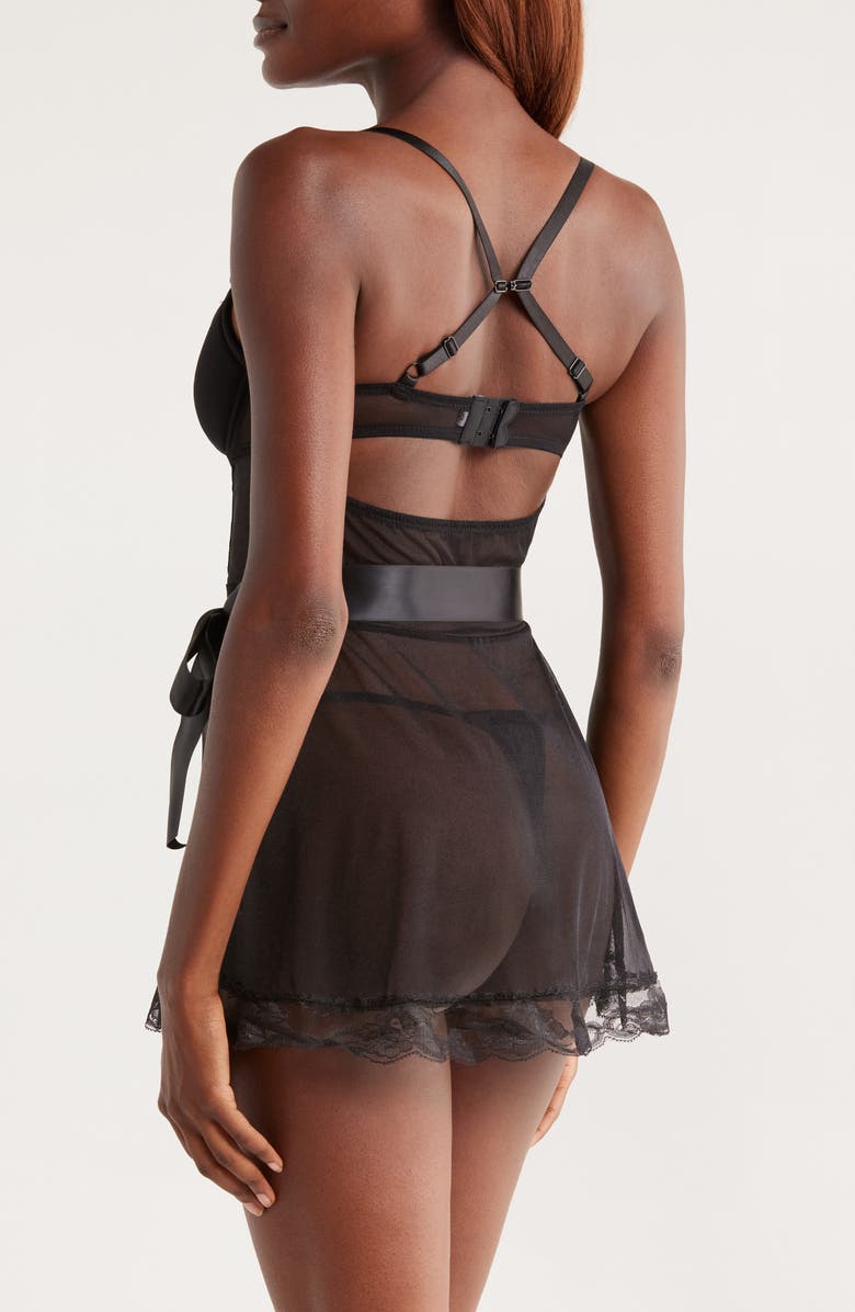 Coquette Mon Amour Underwire Chemise, Alternate, color, Black