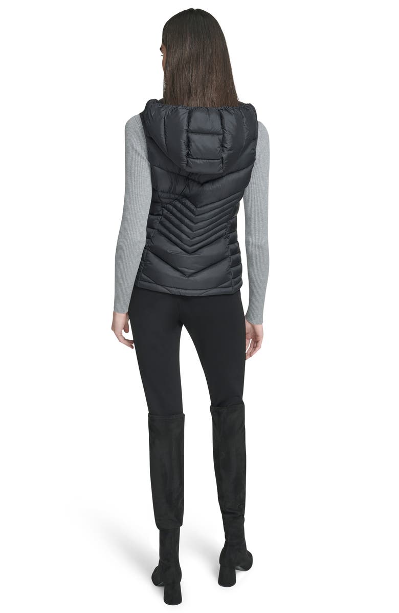 Calvin Klein Water Resistant Chevron Quilted Puffer Vest, Alternate, color, Black
