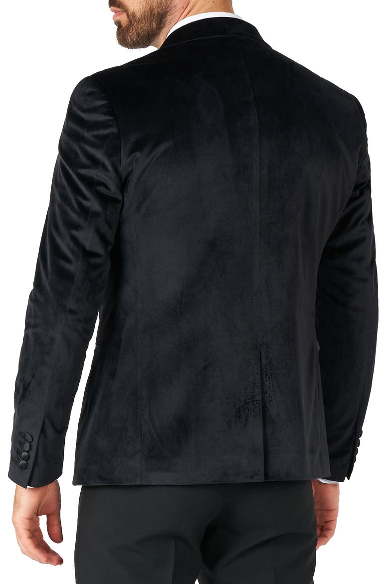 Deluxe Black Velvet Dinner Jacket, Alternate, color, BLACK