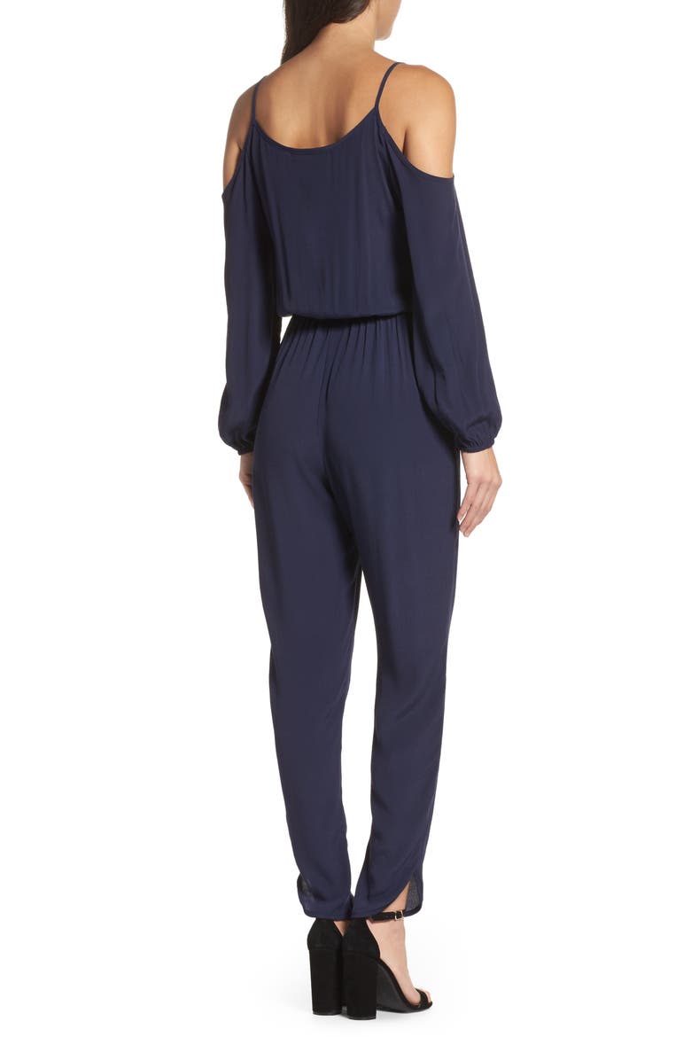 Cold Shoulder Jumpsuit, Alternate, color, NAVY