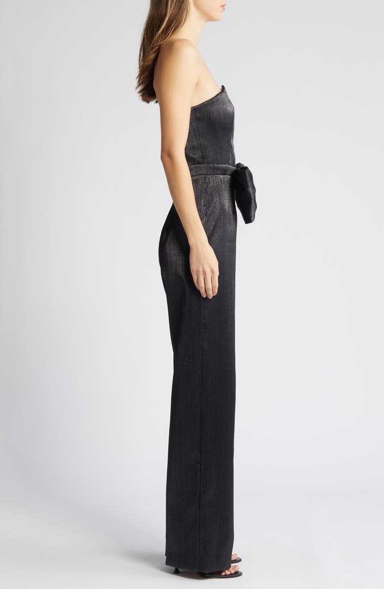 Black Halo Jacie Metallic Bow Waist Strapless Jumpsuit, Alternate, color,