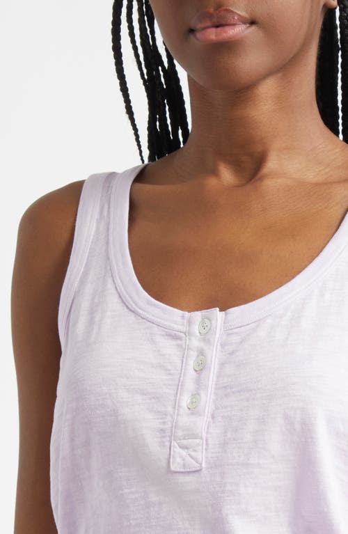 Veronica Beard Harrison Cotton Henley Tank In Soft Lilac