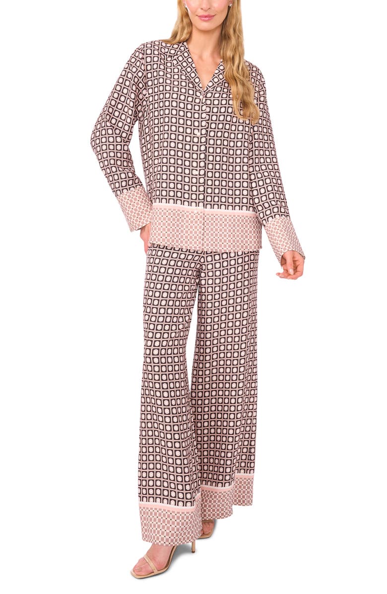 Ted Baker Vanessa Geo Print Woven Shirt, Alternate, color, Blushing Pink