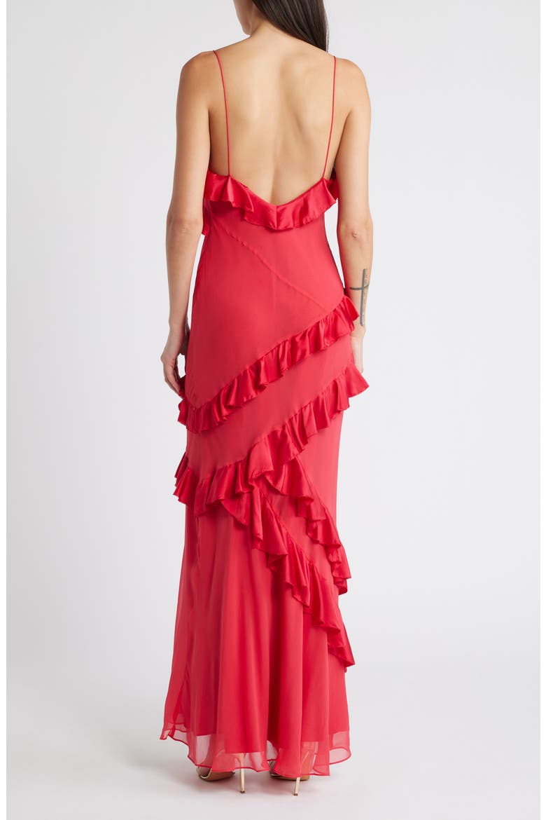 Rialto Ruffle Silk Dress, Alternate, color, RED