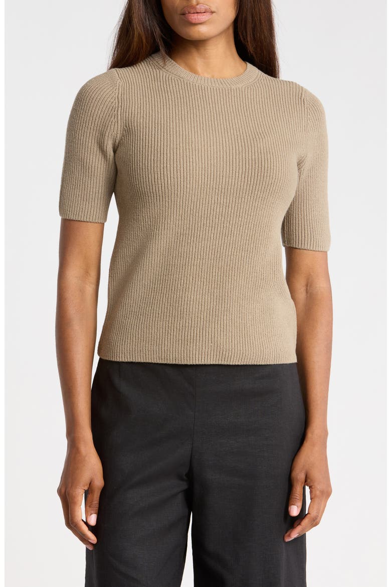 Textured Short Sleeve T-Shirt, Main, color, MOON MOSS