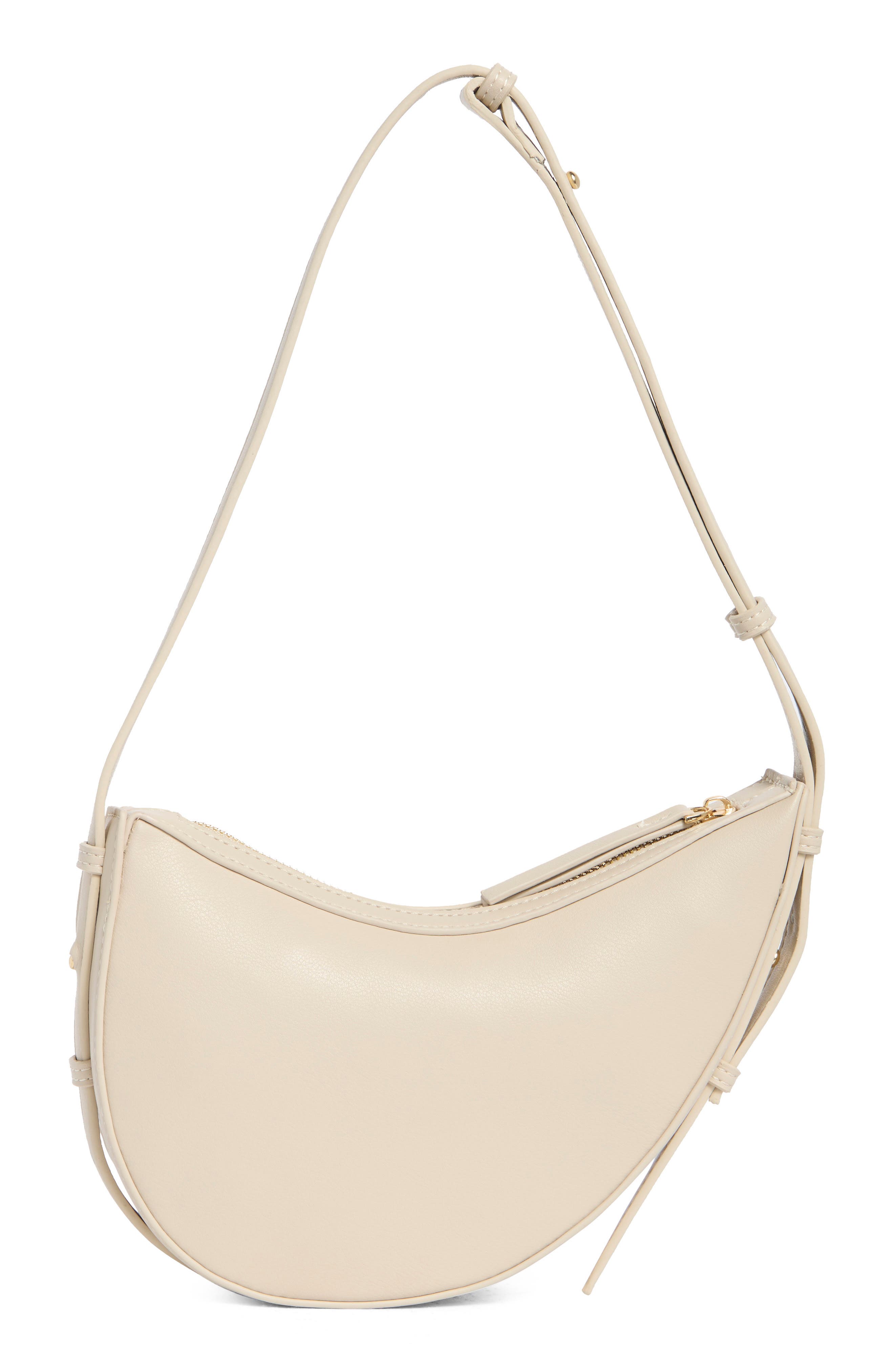 Crescent Shaped Shoulder Bag, Alternate, color, OATMILK