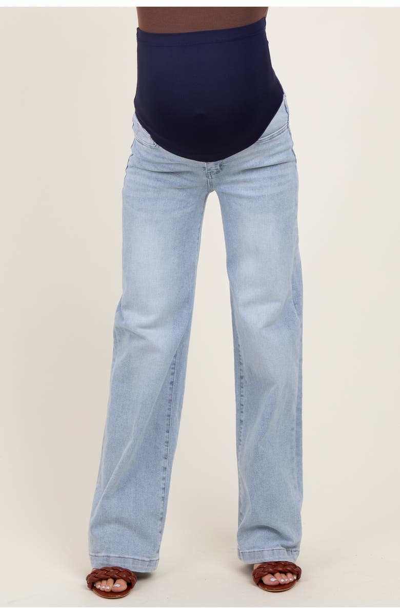 PinkBlush Washed Wide Leg Maternity Jeans, Alternate, color,