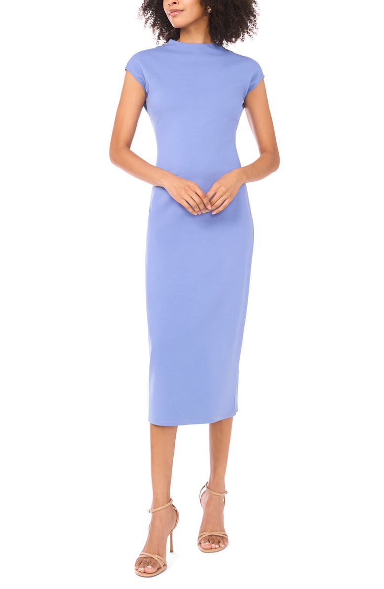 Vince Camuto Mock Neck Midi Dress, Main, color, Echo Blue
