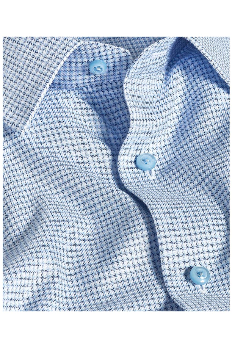 Trim Fit Twill Micro Check Dress Shirt, Alternate, color, WHITE/ SKY