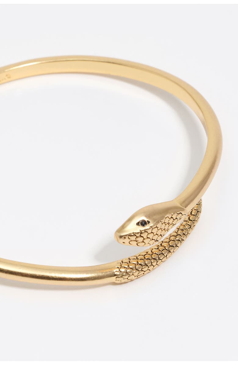 Bimba y Lola Aged Rigid Textured Snake Bracelet, Alternate, color, Gold