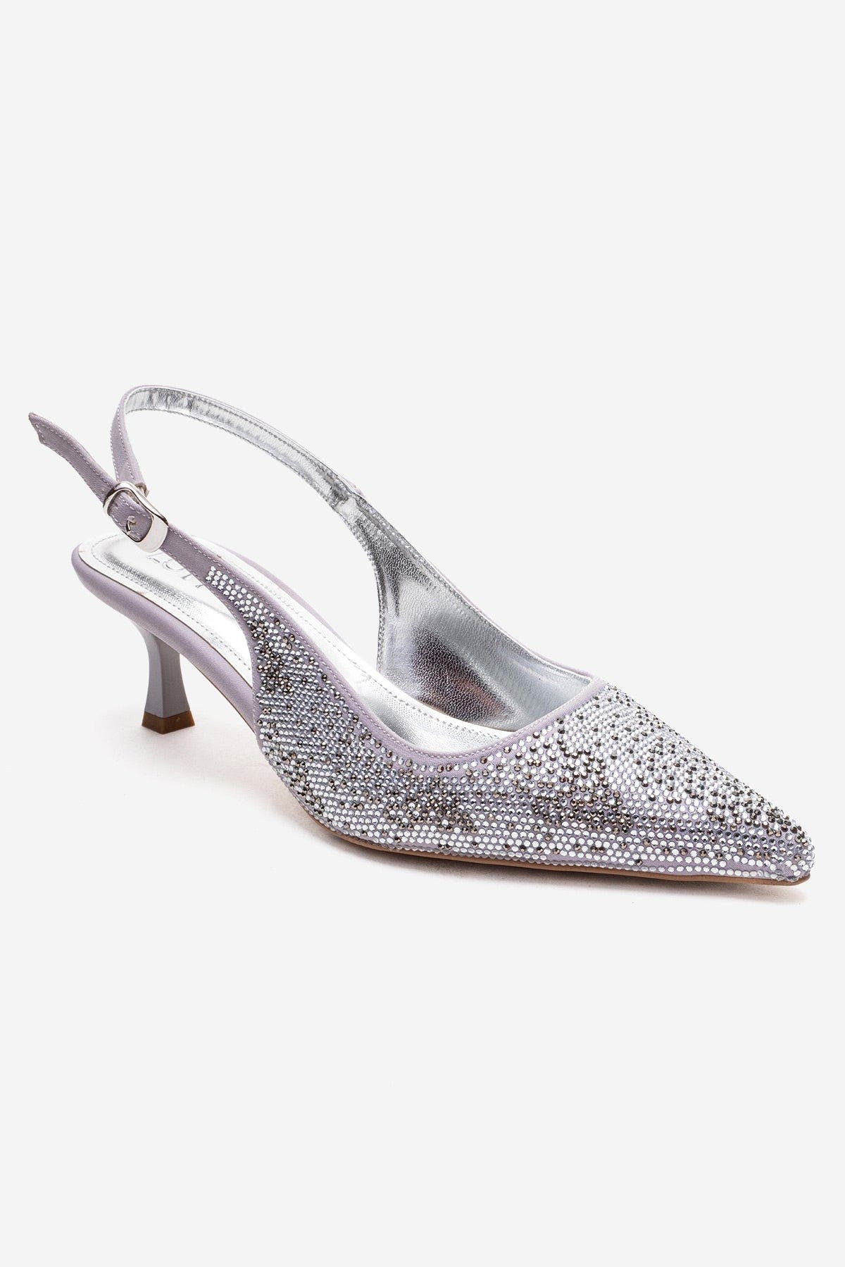 Prologue Shoes Nella Embellished Slingback Pointed Toe Pump, Alternate, color, Silver