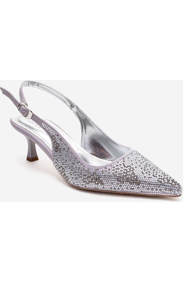 Prologue Shoes Nella Embellished Slingback Pointed Toe Pump, Alternate, color, Silver