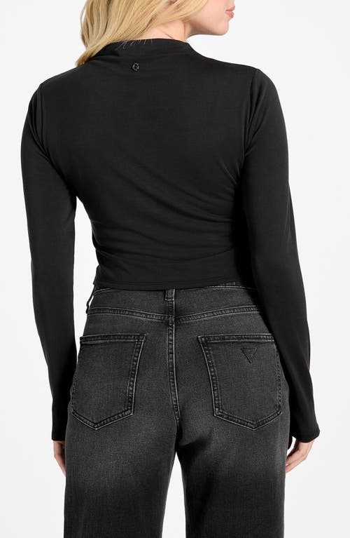 Guess Elyana Mock Neck Top In Black