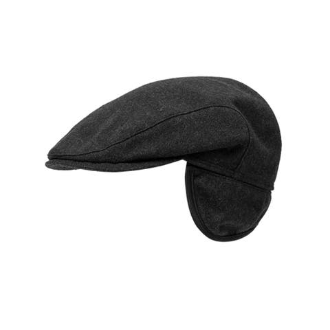 Men's Melton Wool Slim Ivy Cap with Ear Flaps