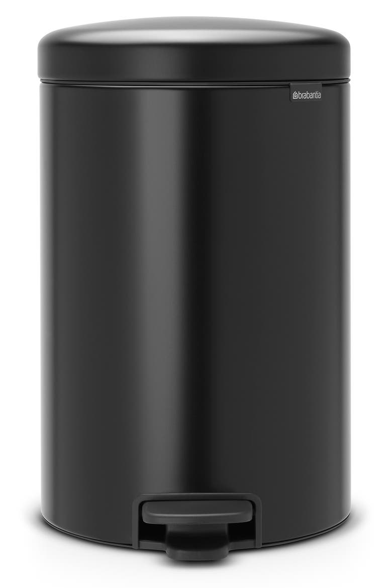 Newicon Step Can 5.3-Gallon Trash Can, Main, color, MATTE BLACK