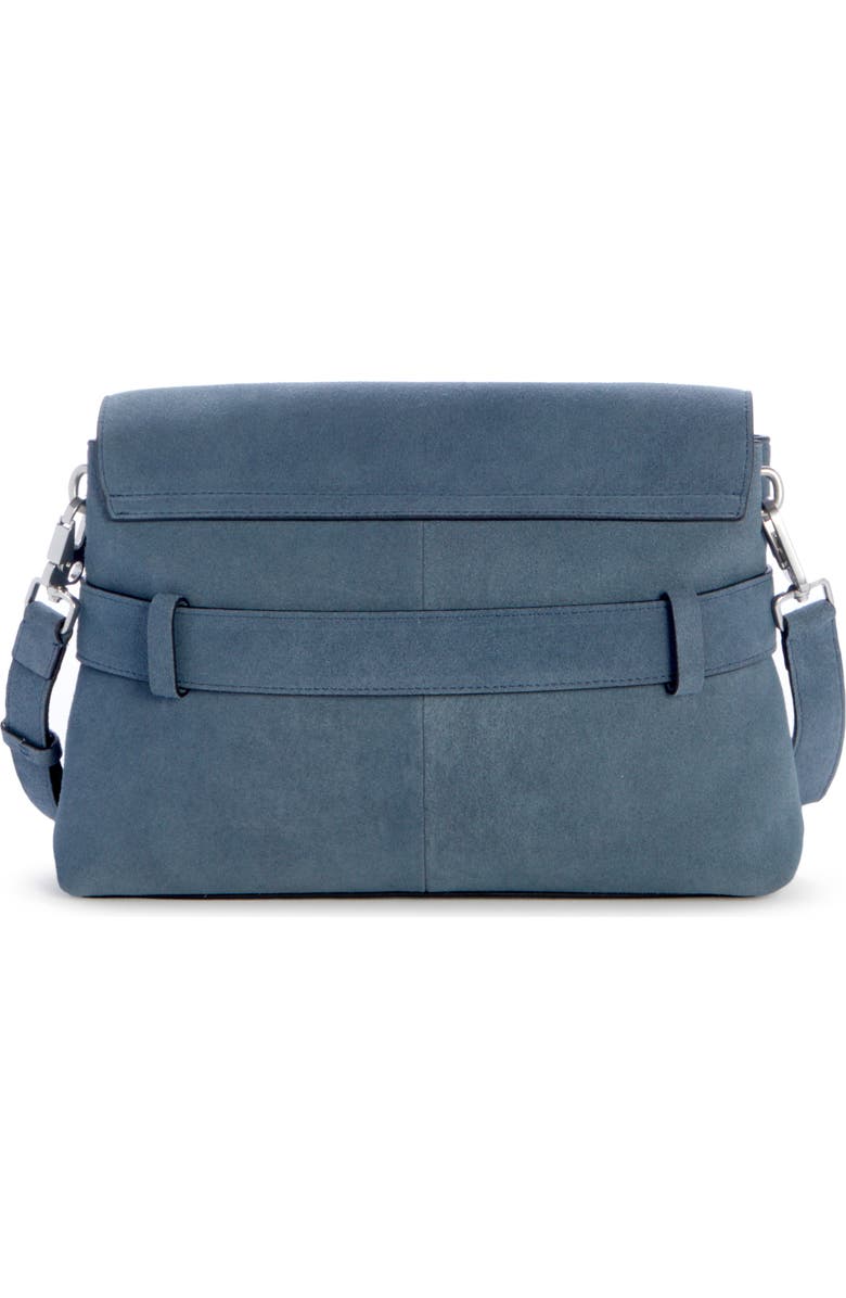rag & bone Lexington Flap Suede Crossbody Bag, Alternate, color, Denim Blue