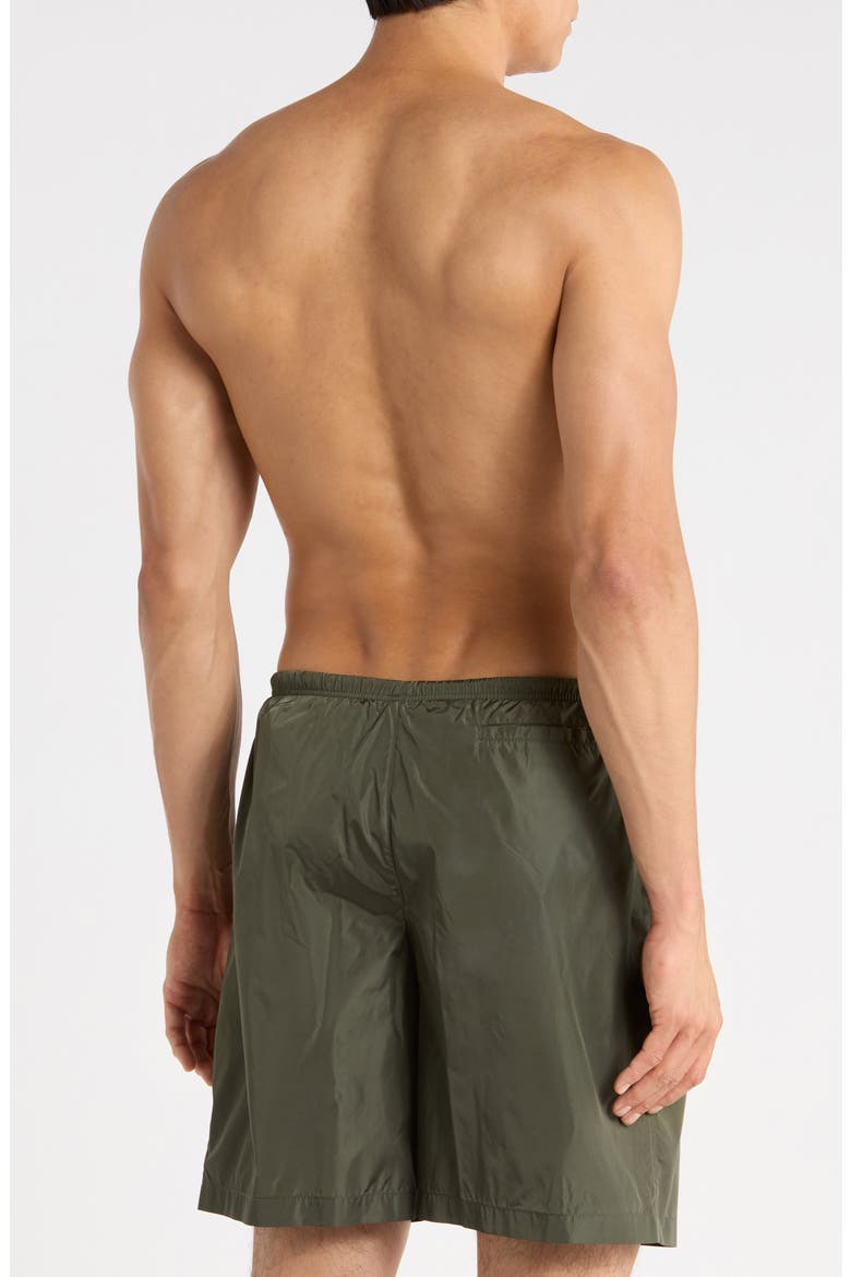 Curved Logo Swim Trunks, Alternate, color, GREEN