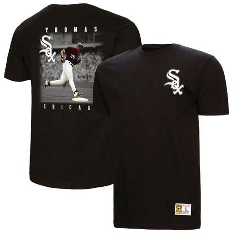 Men's Mitchell & Ness Frank Thomas Black Chicago White Sox Legends Collection Vintage Logo T-Shirt