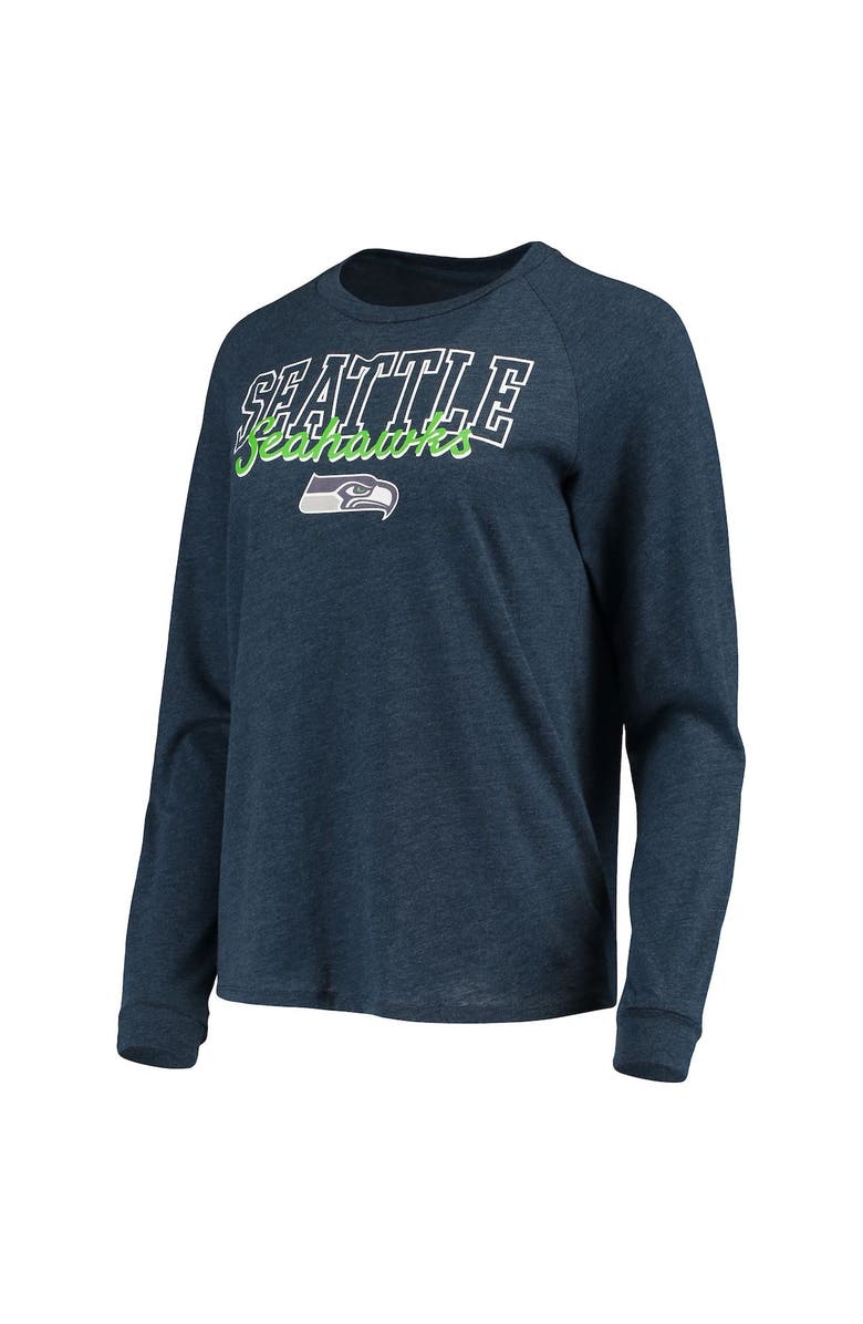 CONCEPTS SPORT Women's Concepts Sport College Navy Seattle Seahawks Meter Knit Long Sleeve Raglan Top & Shorts Sleep Set, Alternate, color, Navy