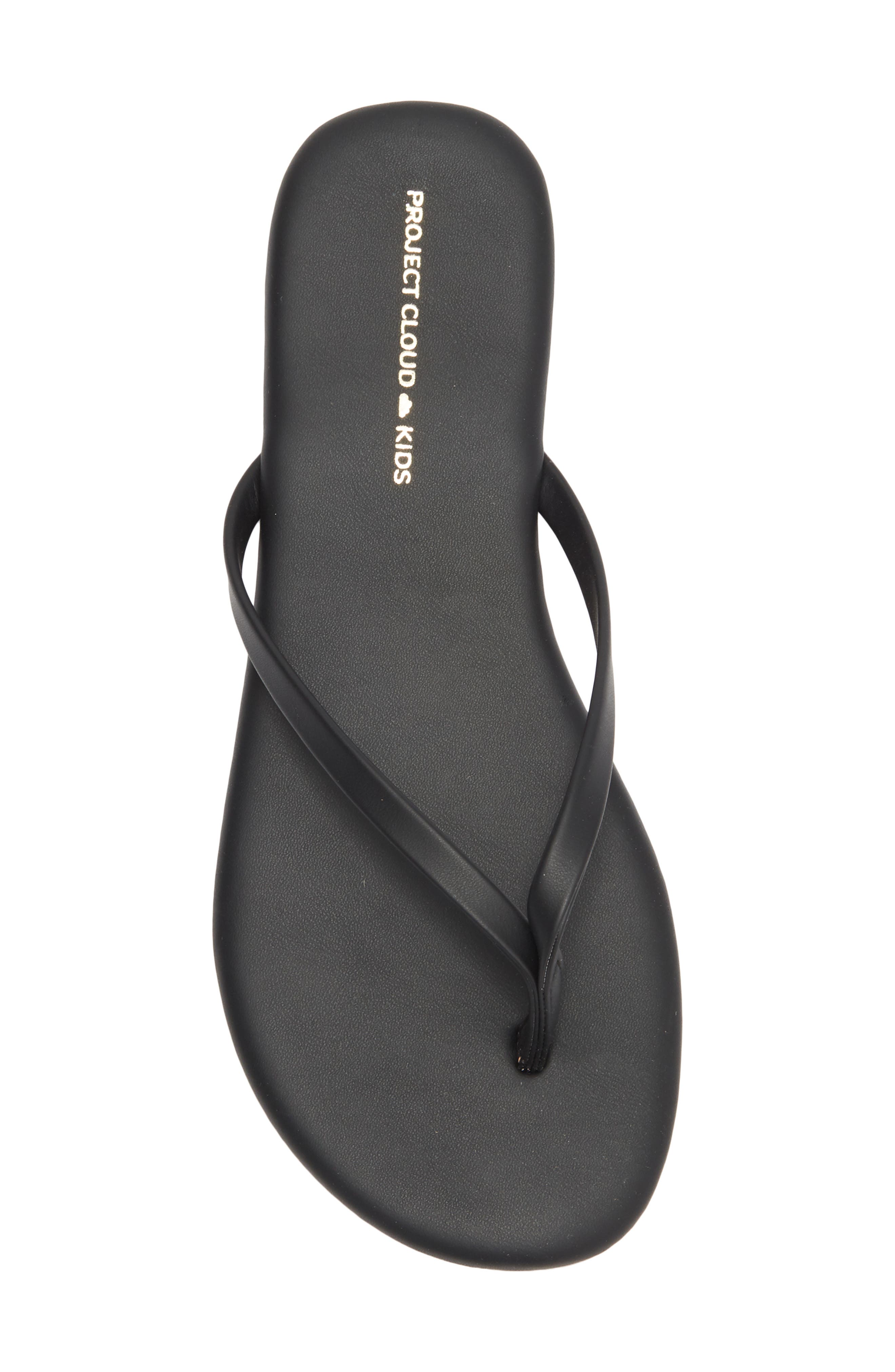 Project Cloud Kids' Little Fountain Flip Flop, Alternate, color, Black